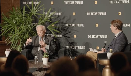 photo of speaker and interviewer at Tribfest