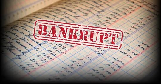 ledger superimposed with the word bankrupt