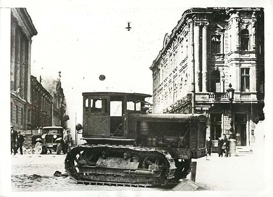 Abandoned Soviet vehicles and barricades in Odessa soon after capture by Germans, October 1941 (public domain via Wikipedia)